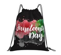Drawstring Bags Freedom Day African American Swimming Bag Machine Washable Gym Sack Waterproof Drawstring Gym Bag For Travel Swimming Party M