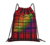Drawstring Bags Gay By Birth, Fabulous By Choice Drawstring Gym Bag Large Capacity Swimming Bag Storage Gym Sack For Holidays Picnic Swimming M