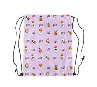 Drawstring Bags Ghost Set For,Watercolor Halloween Cartoon Pumpinks,Retro Country Gothic Cinch Bag Sports Drawstring Backpack Resistant Gym Sack For Party Running Travel 36X42CM