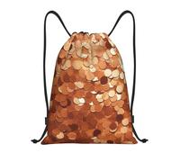 Drawstring Bags Gold Glitter Pattern Gym Bag Storage Drawstring Backpack Multicolor Gym Sack For Shopping Travel Running 36X42CM