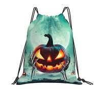 Drawstring Bags Graveyard Skeleton Pumpkin Halloween Zombie Swimming Bag Waterproof Drawstrings Backpack Resistant Gym Sack For School Beach Trip S