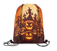 Drawstring Bags Halloween Witchcraft For Decor Horror Theme Brown Swimming Bag Multicolor Drawstrings Backpack Resistant Gym Sack For Running Picnic Holidays M