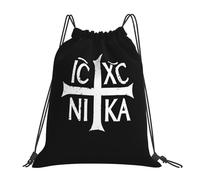 Drawstring Bags Ic Xc Nika Christogram Orthodox Eastern Christianity Gym Sack Resistant Drawstrings Backpack Storage Swimming Bag For Holidays School Beach M