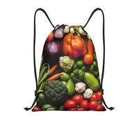 Drawstring Bags Introduction Of Various Vegetables Print Gym Sack Lightweight Swimming Bag Resistant Drawstring Backpack For Traveling Shopping Travel