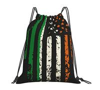 Drawstring Bags Irish Americans Flag Drawstring Gym Bag Sports Swimming Bag Multicolor Gym Sack For Party Picnic Travel M