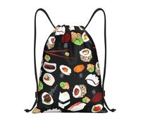 Drawstring Bags Japanese Sushi Drawstring Backpack Resistant Swimming Bag Waterproof Cinch Bag For Shopping Party Travel 36X42CM