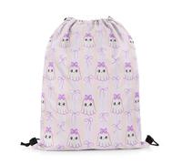 Drawstring Bags Kawaii Ghosts,Pink Bow,Halloween Theme Stripes Swimming Bag Resistant Cinch Bag Storage Gym Sack For Party Shopping Travel 36X42CM