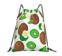 Drawstring Bags Kiwi Fruit Pattern Drawstring Gym Bag Machine Washable Swimming Bag Large Capacity Gym Sack For Travel Picnic Trip M