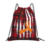 Drawstring Bags Leukemia Cancers Awareness America Flag Ribbon Drawstrings Backpack Sports Drawstring Gym Bag Storage Gym Sack For Travel Picnic Beach S
