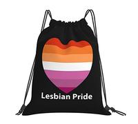 Drawstring Bags Lgbtq Gay Lesbian Ally Pride Flag Drawstrings Backpack Sports Gym Sack Waterproof Swimming Bag For Party Trip Swimming M