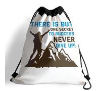Drawstring Bags Motivational Quote - There Is But One Secret To Success Never Give Up Drawstrings Backpack Machine Washable Gym Sack Multicolor Swimming Bag For Picnic Shopping Holidays M