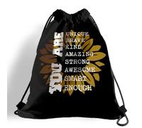 Drawstring Bags Motivational Quote - You Are Unique Drawstrings Backpack Waterproof Gym Sack Storage Swimming Bag For Traveling Party Trip M