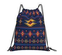 Drawstring Bags Native American Pattern Drawstrings Backpack Sports Gym Sack Large Capacity Swimming Bag For Running Picnic Beach M