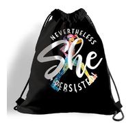 Drawstring Bags Nevertheless She Persisted Empowering Drawstring Gym Bag Waterproof Swimming Bag Sports Gym Sack For Holidays Beach Swimming M