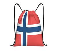 Drawstring Bags Norwegian Flag Gym Sack Resistant Swimming Bag Lightweight Drawstring Backpack For Traveling Travel Shopping