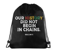 Drawstring Bags Our History Did Not Begin In Chains - Black History Cinch Bag Sports Drawstring Backpack Resistant Swimming Bag For Running Travel Shopping 36X42CM