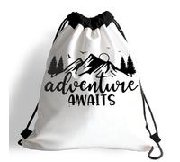 Drawstring Bags Outdoor - Adventure Awaits Drawstrings Backpack Sports Gym Sack Multicolor Swimming Bag For Running Shopping Party M