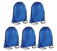 Drawstring Bags Plain | Waterproof Backpack with String & Nylon Cord | Durable Polyester Gym, School, Party, Swimming, Travel, Beach & Sports PE Bags for Kids & Adults | 35x45cm Royal Blue (Pack-5)