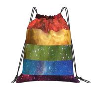 Drawstring Bags Rainbow Galaxy Pride Flag Lgbtq Drawstrings Backpack Sports Swimming Bag Storage Gym Sack For Picnic Travel School S
