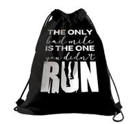 Drawstring Bags Run - The Bad Mile Is The One You Didn'T Run, Runner Swimming Bag Storage Drawstring Gym Bag Sports Drawstrings Backpack For Travel Running Picnic M