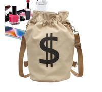 Drawstring Bags - Shoulder Bag with Dollar Pattern - Camping Gear Organizer | for Gym Workout Sports Soccer Swim Beach School Travel Women Kids Boys Girls