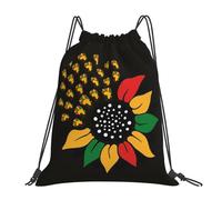 Drawstring Bags Sunflower Black History African American Drawstring Gym Bag Waterproof Drawstrings Backpack Sports Swimming Bag For Picnic Travel Shopping M