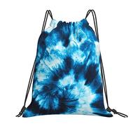 Drawstring Bags Swirl Blue Tie Dye Gradient Abstract Drawstrings Backpack Multicolor Swimming Bag Large Capacity Drawstring Gym Bag For Beach Travel Traveling M