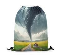Drawstring Bags Tornado,Horror Thunder,Natural Disaster Scenery Drawstring Backpack Lightweight Swimming Bag Resistant Gym Sack For Shopping Travel Gym