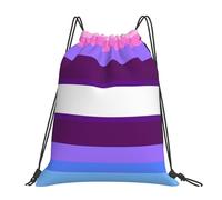 Drawstring Bags Trans Omni Pride Flag Lgbtq Drawstrings Backpack Resistant Gym Sack Machine Washable Swimming Bag For Trip Party Swimming S