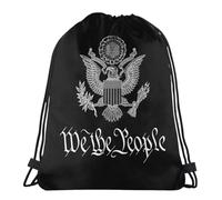 Drawstring Bags We The People Us Eagle Coat Of Arms Us Constitution Preamble Drawstring Backpack Resistant Swimming Bag Waterproof Cinch Bag For Running Party Travel 36X42CM