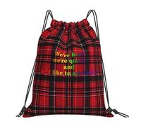 Drawstring Bags We'Re Here We'Re Queer And We'D Like To Say Hello! Drawstring Gym Bag Machine Washable Gym Sack Large Capacity Drawstrings Backpack For School Beach Holidays S