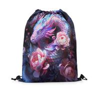 Drawstring Bags Western Dragon 3D Magical Wildlife Animal Chinese Style Drawstring Backpack Lightweight Swimming Bag Resistant Gym Sack For School Travel Shopping 36X42CM