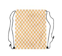 Drawstring Bags Yellow White Plaid Geometric Grid Modern Lattice Checkerd Drawstring Backpack Resistant Swimming Bag Multicolor Gym Sack For Running School Shopping 36X42CM