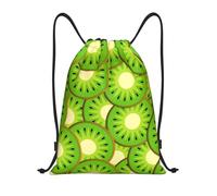Drawstring Bagsport Sack For Beach Outdoor Running 36X42Cm Portable Durable Swimming Bag Kiwi Fruit Red Stripe Pattern
