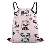 Drawstring Bagstring Backpack For Swim Beach Outdoor 36X42Cm Portable Versatile Gym Bag Cute Panda Kawaii Print