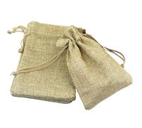 Drawstring Burlap bag, Hessian Burlap Gift Bags Pack Of 50 Pcs Multicolor Multiple Sizes(Khaki,15 * 20cm)