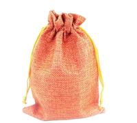 Drawstring Burlap bag, Hessian Burlap Gift Bags Pack Of 50 Pcs Multicolor Multiple Sizes(Orange,9 * 12cm)