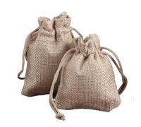 Drawstring Burlap bag, Hessian Drawstring Bags for Packaging and Wedding Favor 50 pcs Multiple Sizes(7x9cm)