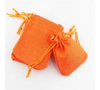 Drawstring Burlap bag, Hessian Gift Bags 50 pcs Multicolor Multiple Sizes(Orange,7 * 9cm)