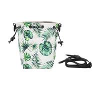 Drawstring Camera Bag - Multifunctional Storage for Instant Camera and Accessories with Adjustable Shoulder Strap for Travel and Outdoor Photography (Green Leaves)