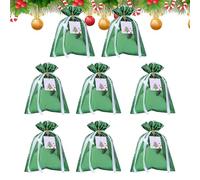 Drawstring Christmas Bags - 8-Piece Christmas Goodie Drawstring Bags,Reusable Stocking Stuffers Party Favors for Jewelry Wedding Treats Snacks Tree Goodie Friends Kids