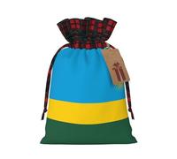 Drawstring Christmas Gift Bags - Flag of Rwanda Print Candy Decorative Pouches, for Holiday Celebrations Wrap Medium