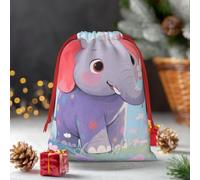 Drawstring Christmas Gift Bags, Large Medium Small Xmas Wrapping Bag Reusable Holiday Gift Bags Elephant Wrapping Merry Pouch For Birthday, Goodies, Xmas Holiday Party Favor Decoration Supplies