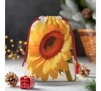 Drawstring Christmas Gift Bags, Large Medium Small Xmas Wrapping Bag Reusable Holiday Gift Bags Hello Sunshine Floral Wrapping Merry Pouch For Birthday, Goodies, Xmas Holiday Party Favor Decoration