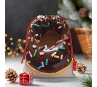 Drawstring Christmas Gift Bags, Large Medium Small Xmas Wrapping Bag Reusable Holiday Gift Bags Tasty Chocolate Donut Wrapping Merry Pouch For Birthday, Goodies, Xmas Holiday Party Favor Decoration