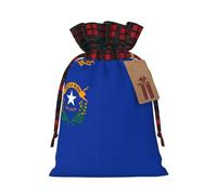 Drawstring Christmas Gift Bags - Nevada State Flag Print Candy Decorative Pouches, for Holiday Celebrations Wrap Medium