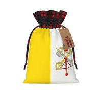 Drawstring Christmas Gift Bags - Vatican flag Print Candy Decorative Pouches, for Holiday Celebrations Wrap Medium