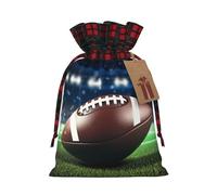 Drawstring Christmas Gift Bags with Tag Small Treat Goody Bags Reusable Gift Wrapping Sacks Pouches Xmas Presents Wrapping Bag American Football Candy Treat Bag for Party Favors Small