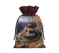 Drawstring Christmas Gift Bags with Tag Small Treat Goody Bags Reusable Gift Wrapping Sacks Pouches Xmas Presents Wrapping Bag Grand Canyon Arizona Candy Treat Bag for Party Favors Medium
