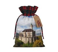 Drawstring Christmas Gift Bags with Tag Small Treat Goody Bags Reusable Gift Wrapping Sacks Pouches Xmas Presents Wrapping Bag Historical monuments of Armenia Candy Treat Bag for Party Favors Medium